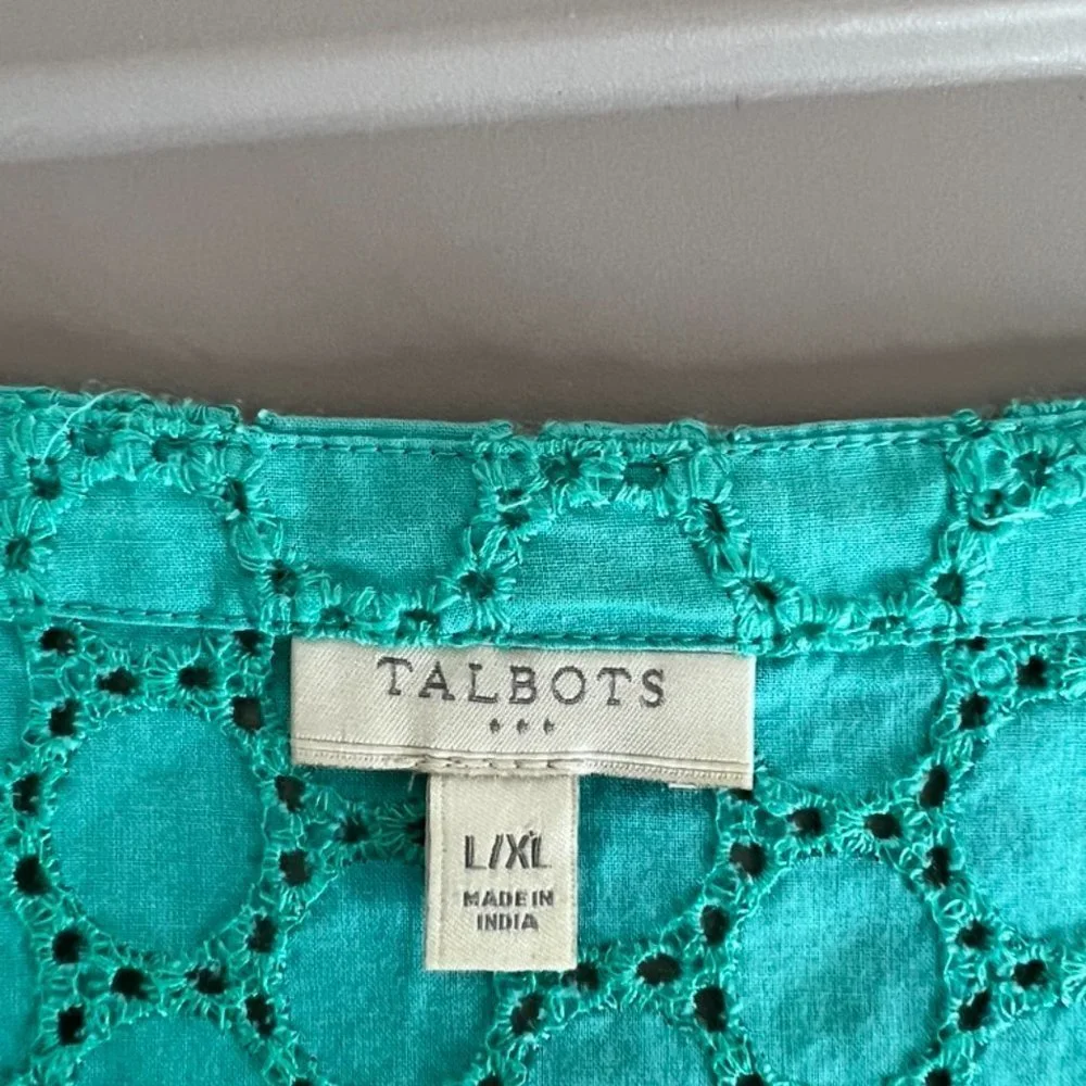 Talbots Teal Eyelet Swim Cover-Up Tunic - Picture 5 of 5